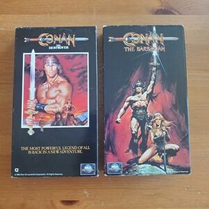 Conan The Barbarian & The Destroyer VHS Set Arnold Schwarzenegger MCA Universal